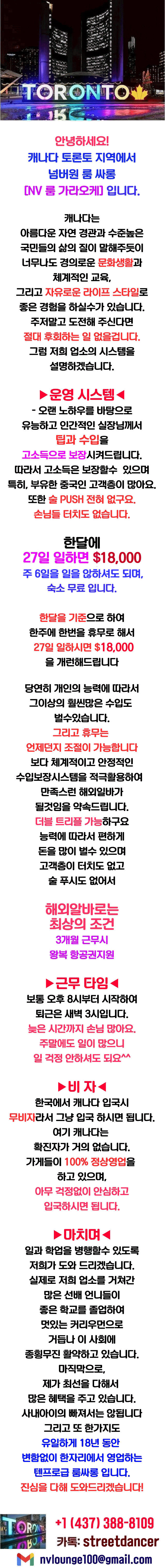 캐나다_룸알바_nv룸 가라오케